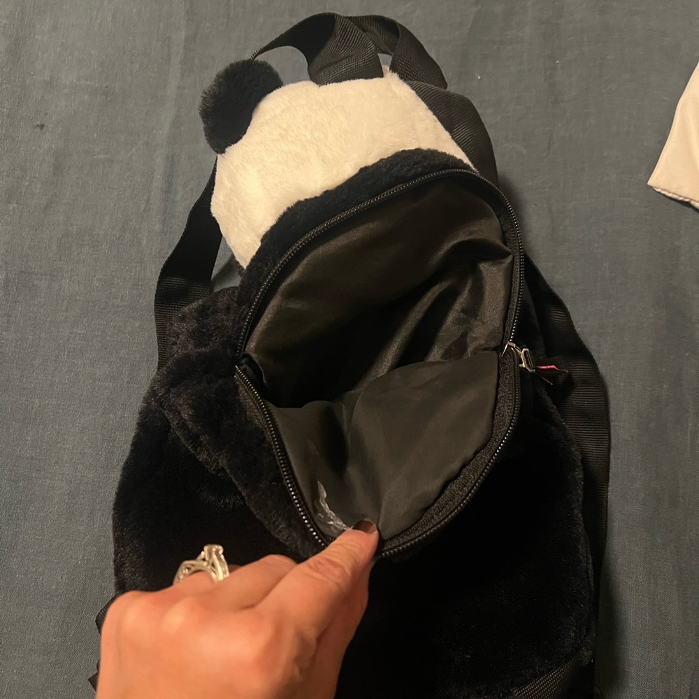 Black and White Stuffed Panda Backpack - Picture 3 of 5